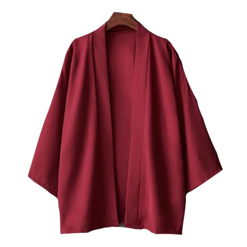 Cardigan Kimono d'été pour hommes et femmes, couleur unie, grande taille 3XL, Costume traditionnel japonais Haori Simple, 6 couleurs, manteau Kimono Yukata