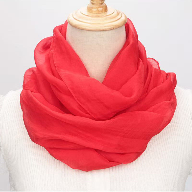 Bavoir de protection en mousseline de soie, couleur Pure, écharpe à col sauvage, douce, légère, respirante, décorative, pour la plage, gaze de protection solaire, D62, printemps-automne