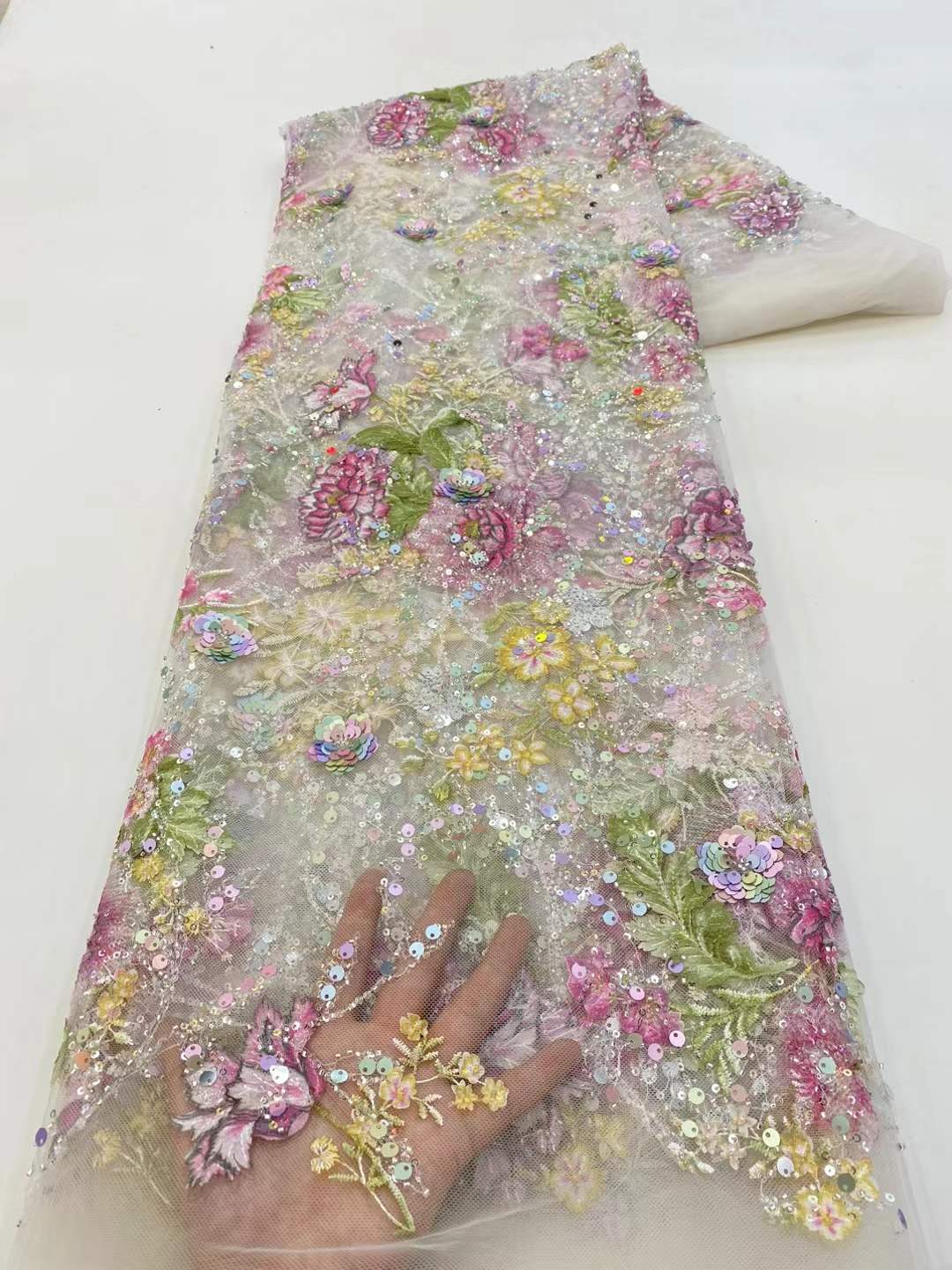 Tissu de dentelle africaine 2026 de haute qualité avec sequins, broderie nigériane, tulle français pour la couture de vêtements de mariage et de fête