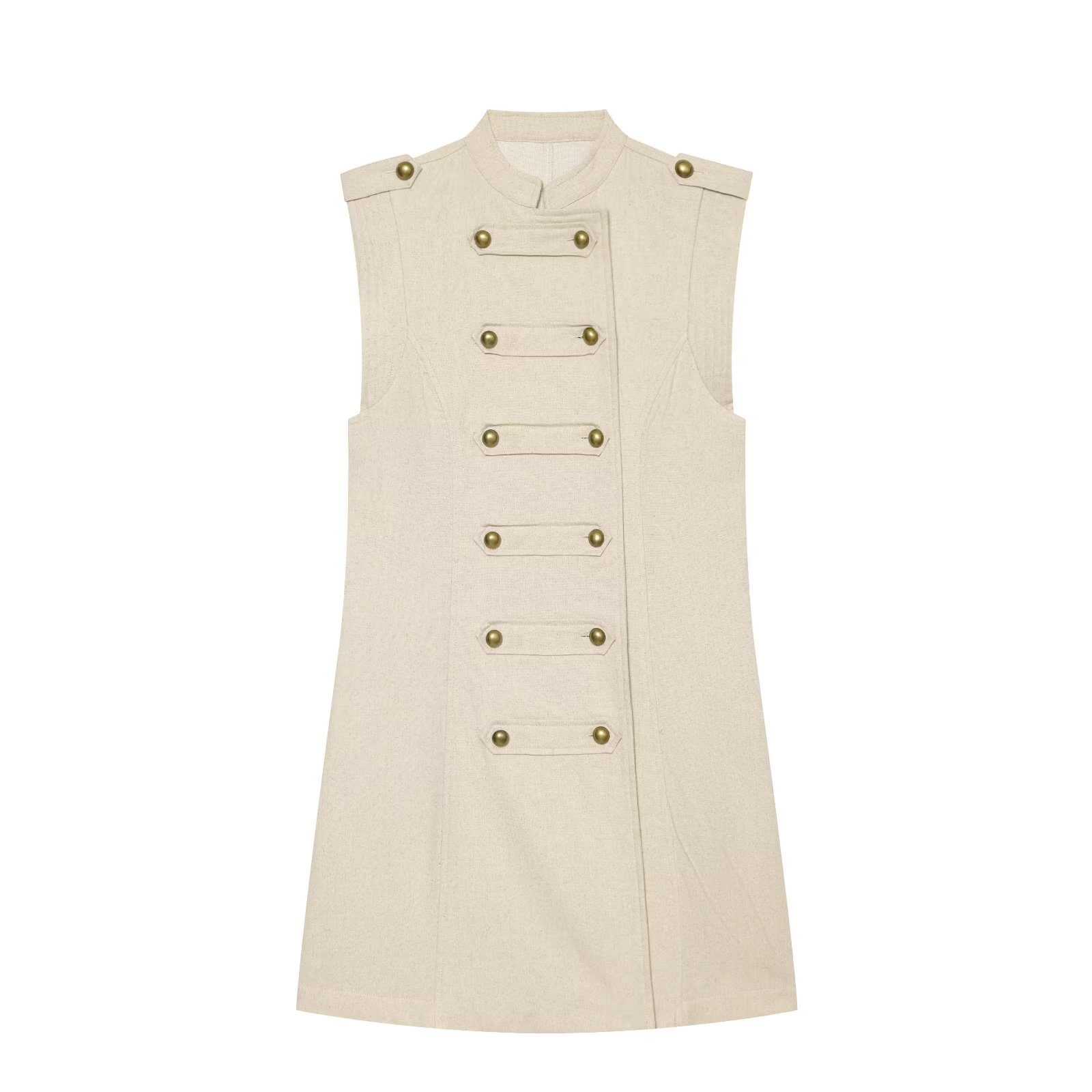 Robe mini vintage ajustée pour femme, style Napoléon, élégante et décontractée, chic urbain, pour l'été et l'automne