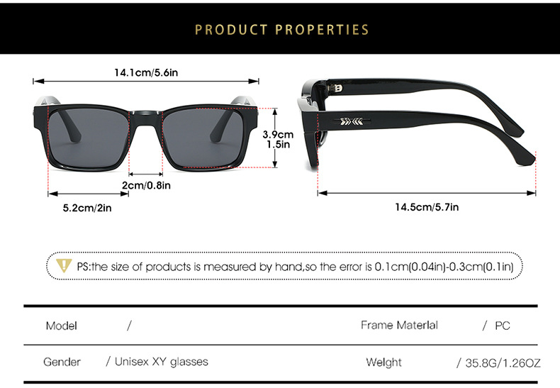 Lunettes de soleil polarisées carrées de qualité pour hommes, noyau métallique UV400 unisexe, pour voyage, randonnée, plage, pêche