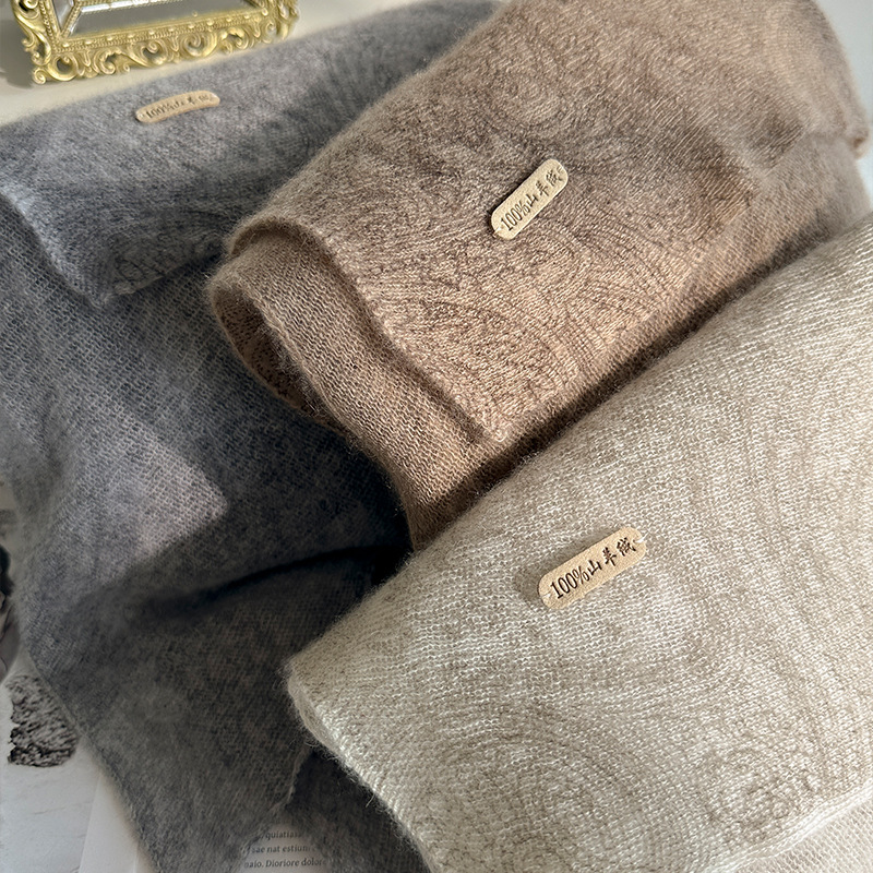 100% écharpe en cachemire de luxe pour les femmes mode haut de gamme classique imprimé écharpe en cachemire châle hiver chaud tricot Pashmina Wrap