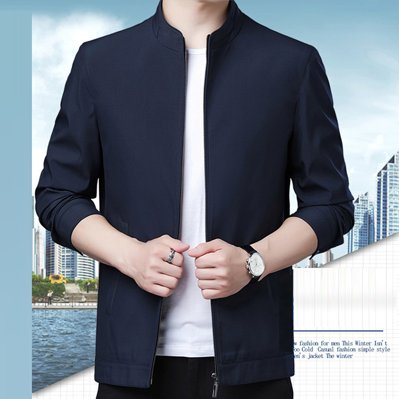 Printemps vestes sociales pour hommes couleur unie col montant ample décontracté hommes veste affaires bureau robe manteau mâle vêtements plus récent