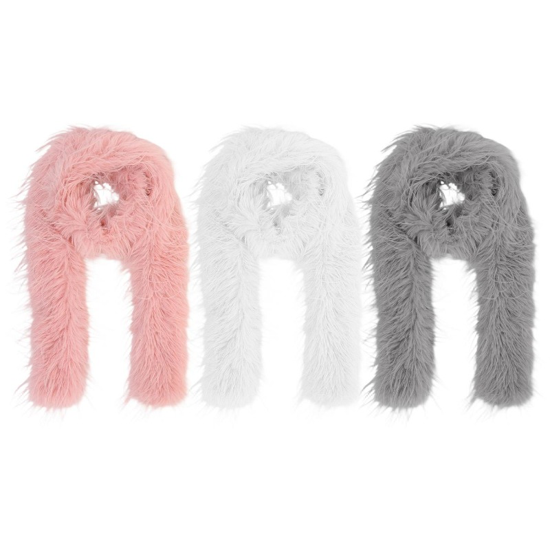 Nouveau blanc fausse fourrure écharpe pour femmes hiver chaud Long châle enveloppes coupe-vent moelleux cou couverture Bufanda longue décontracté Echarpe nouveau