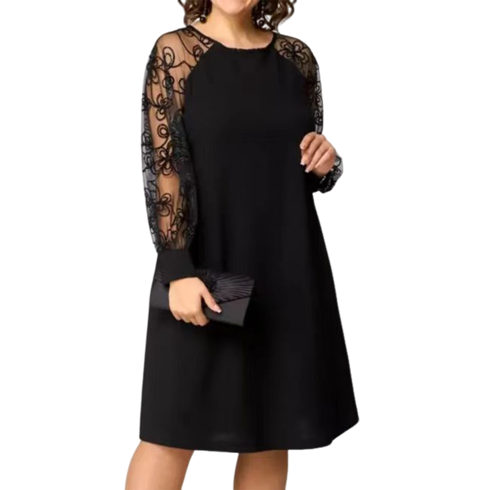 Robes élégantes pour femmes, tenue de soirée transparente, manches longues, dentelle florale, mi-longue, pour mère de la mariée, printemps/été, 2025