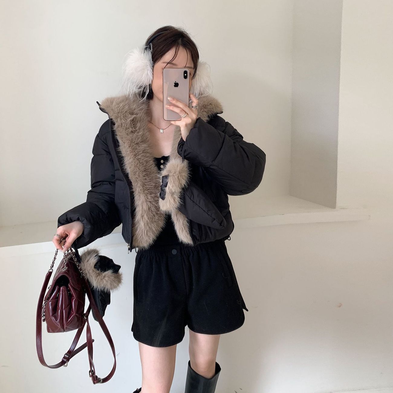 Manteau d'hiver 2026 pour femme, style coréen, coupe ample, col en fourrure, parka coupe-vent et chaude, veste courte en coton de luxe