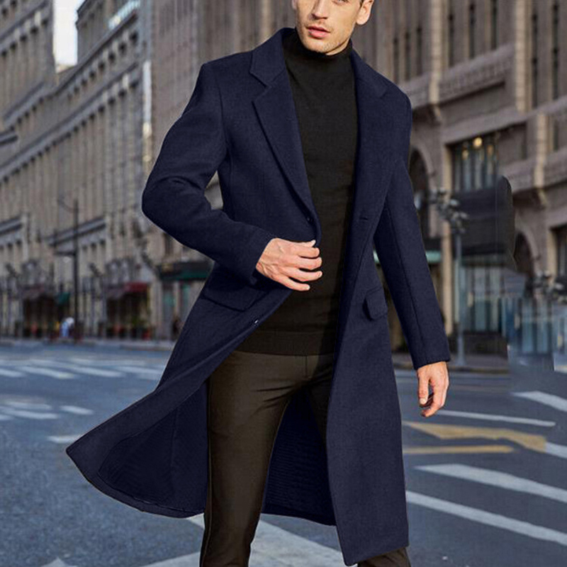 Vestes en laine mi-longues pour hommes, pardessus confortables pour hommes d'affaires, style britannique, vêtements de luxe, automne, hiver
