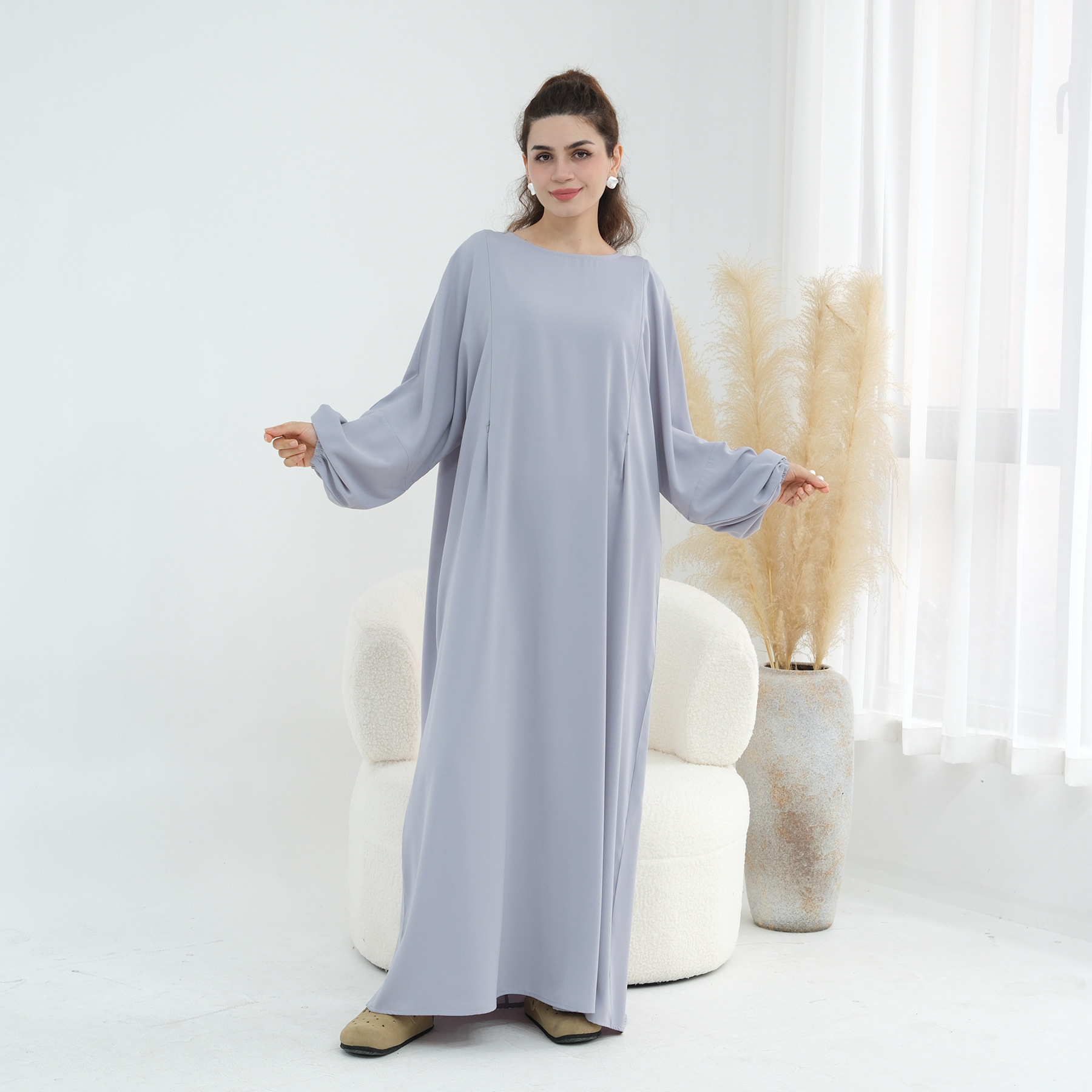 Robes d'allaitement Abaya Robe femmes avant fermeture éclair vêtements d'allaitement musulman Islam turquie caftan dubaï Abayas modeste Caftan arabe