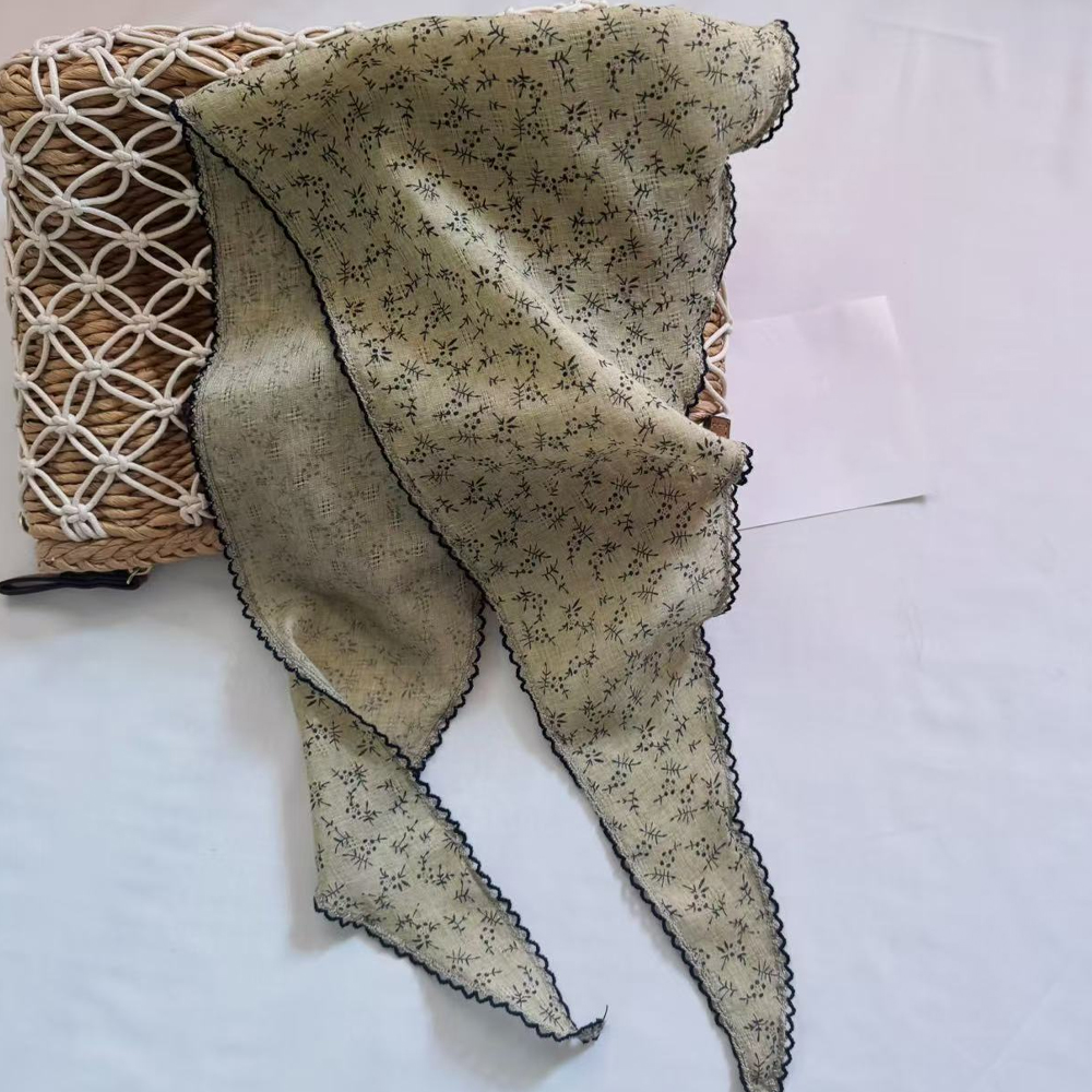 1 pièce Nouveau Foulard de cou à motif floral, Châle d'été, Bandeau triangulaire pour cheveux, Bandeau, Foulard, Bandeaux pour cheveux, Bandanas, Ruban pour cheveux pour Femme