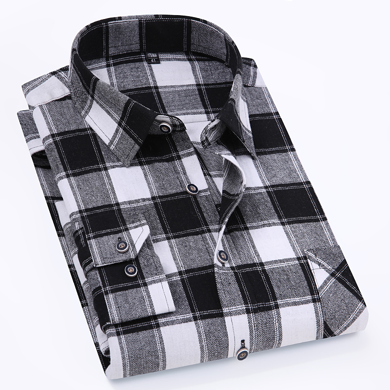 Chemises à carreaux en flanelle pour hommes, taille 11XL 10XL 9XL, à manches longues, en coton, chemisier décontracté, doux, coupe Standard, vêtements masculins
