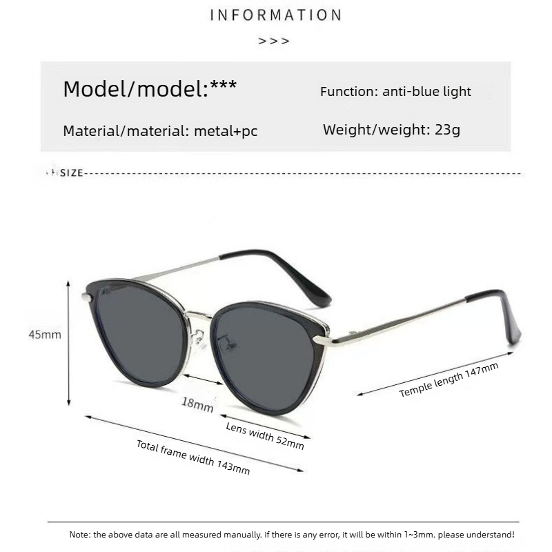 Lunettes de soleil élégantes de luxe œil-de-chat pour femmes, mode 2026, confortables, anti-UV, pour la vie quotidienne, de 0 à -4.0
