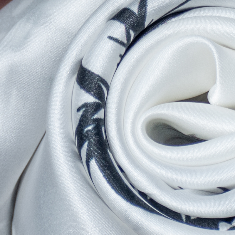 Grand foulard carré en soie pour femme, motif bambou encre, en satin, pour voyage et soirée, vente chaude