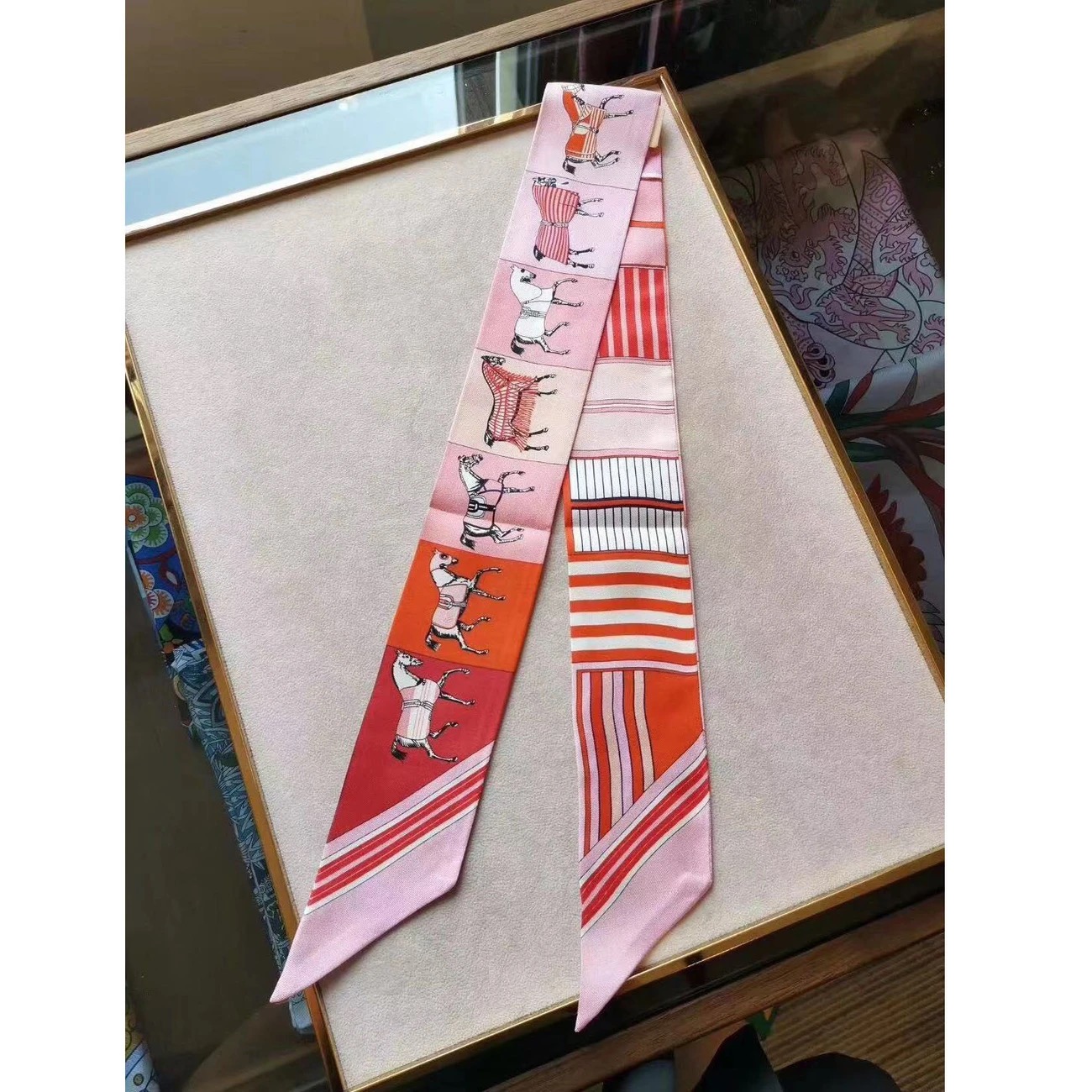 5*90Cm sergé cheval de guerre petit foulard en soie femmes Streamer bandeau cheveux cravate sac décoratif arc longue écharpe en gros