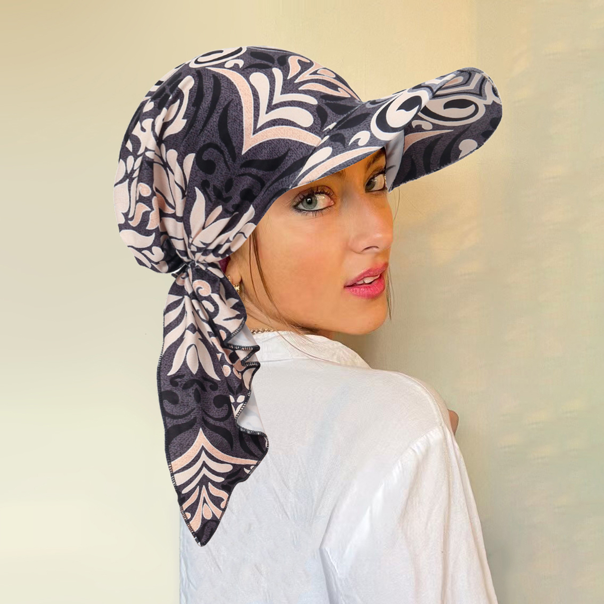 Nouveau 2026 Hijab Turban Imprimé Musulman pour Femme, Casquette de Baseball avec Visière, Chapeau de Soleil, Foulard, Bandana