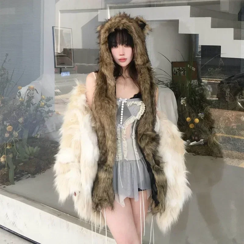 2025 Designer Style cachemire femmes hiver chapeau cagoule casquette automne hiver chapeaux chaud pull Snood chapeau col Bonnet ours casquette