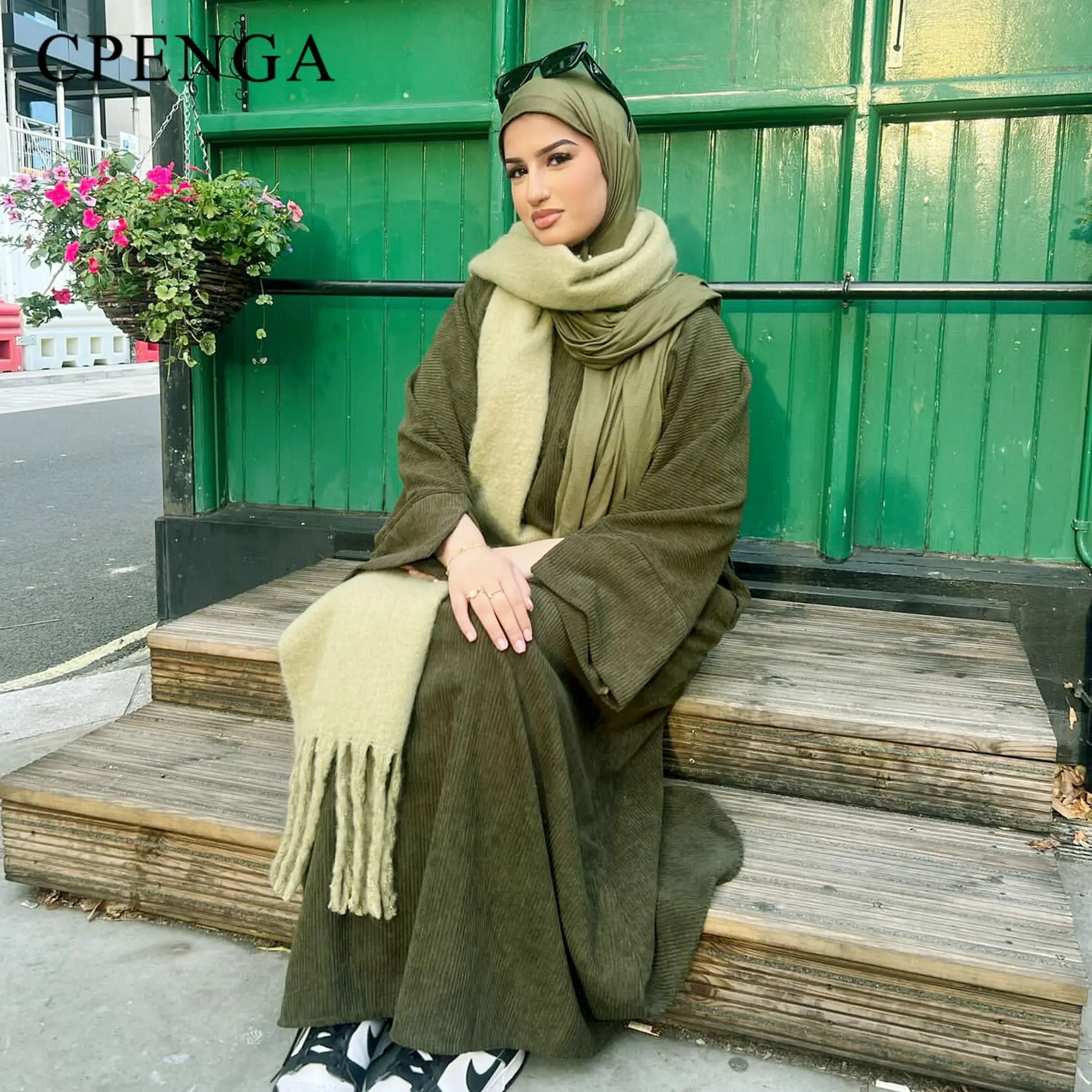 Robe Abaya en velours côtelé pour femme arabe, robe monochrome, cardigan musulman modeste, chaud, Ramadan, Dubaï, Turquie, islamique, automne, hiver, 2024