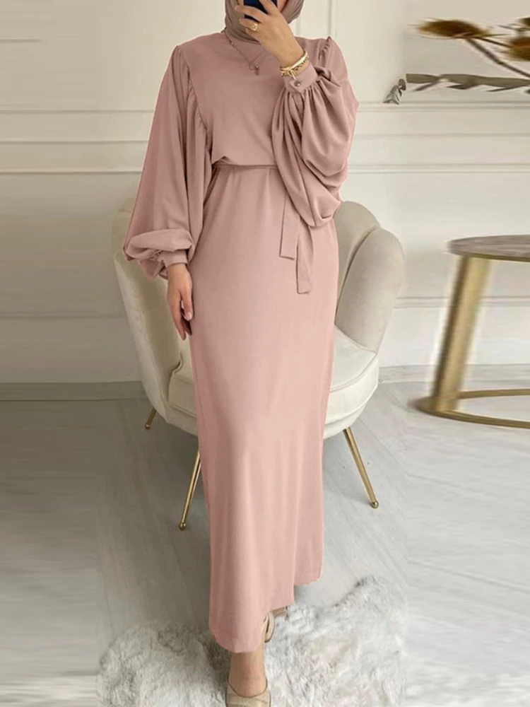 Robe musulmane marocaine à manches bouffantes pour femmes, Abaya, Kaftans, Robes de soirée décontractées, Turquie, Islam, Robe longue, Éducatif, Automne