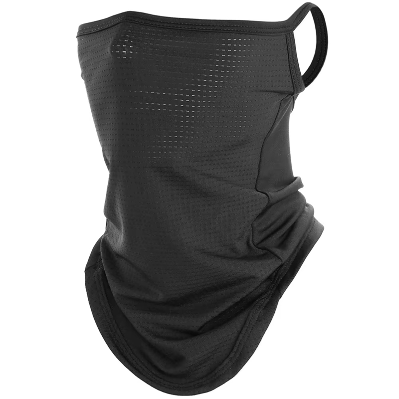 Cache-cou respirant et séchant rapidement pour l'été, avec fixation sur les oreilles, protection solaire, utilisable comme masque demi-visage, bandana ou foulard