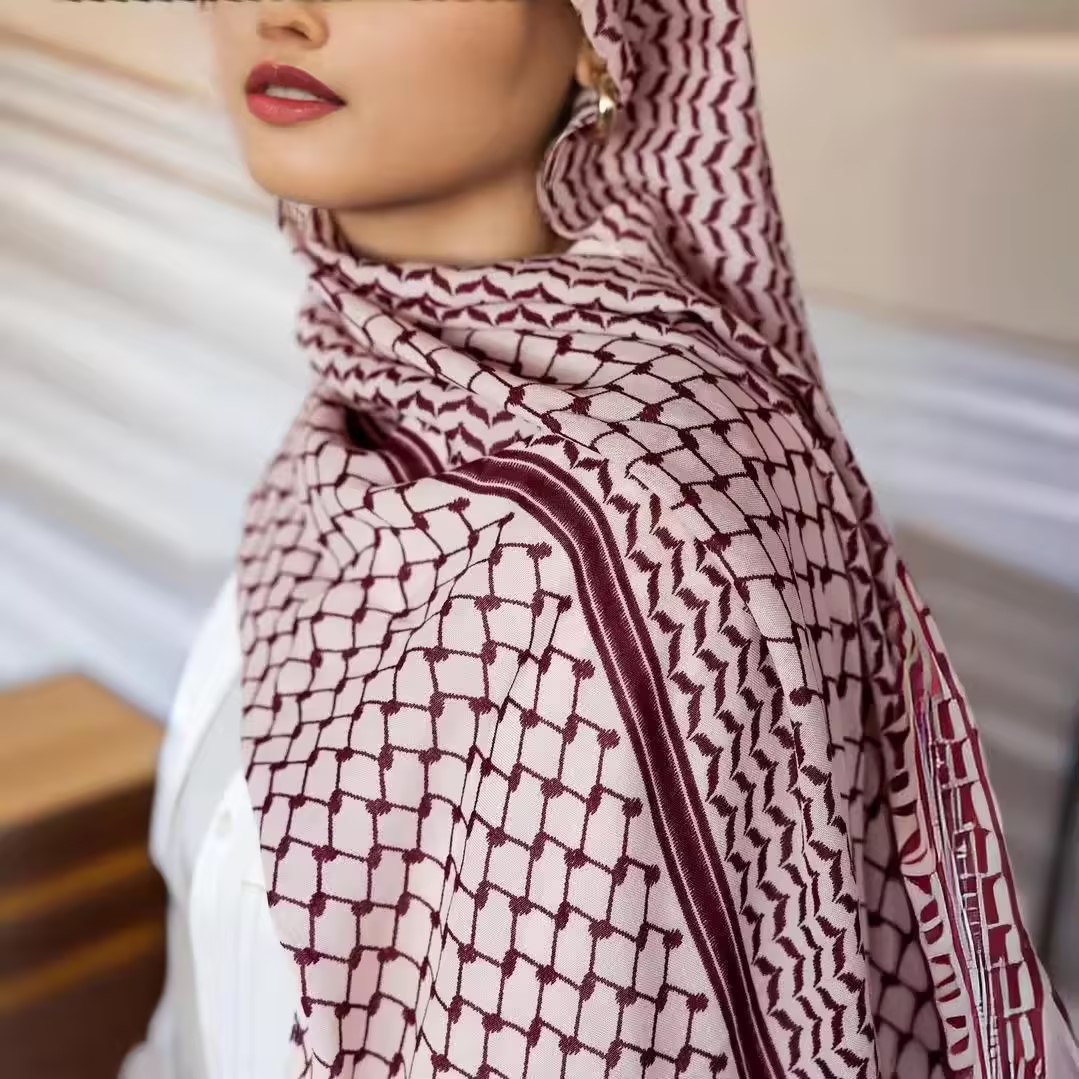 Écharpe Longue en Mousseline de Soie pour Femme Musulmane, Hijab, Islamique, Châle Imprimé Arabe, de Prière, Respirante, à Carreaux