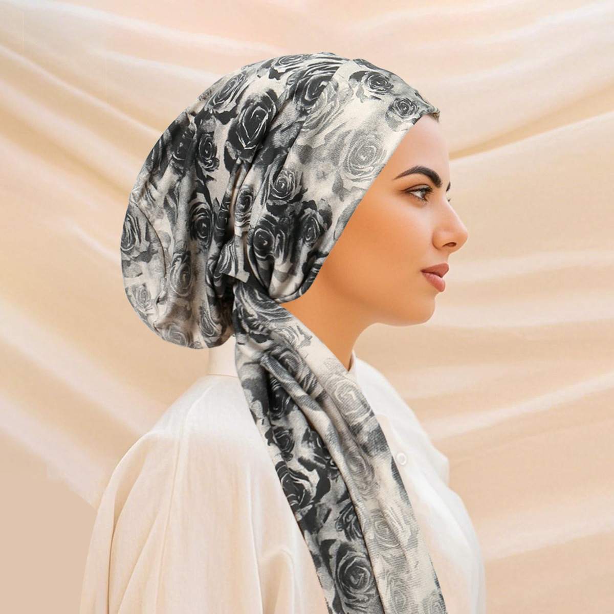Nouveau Foulard Hijab Imprimé 2026 pour Femme, Bonnet Chimio, Turban Pré-noué, Bandana, Couvre-chef pour Perte de Cheveux (Cancer)