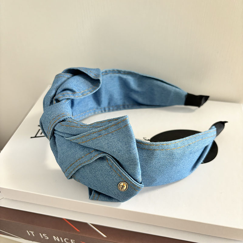 Serre-tête en tissu noué simple et élégant, large et antidérapant, avec nœud, accessoires de cheveux pour femmes, style luxe léger