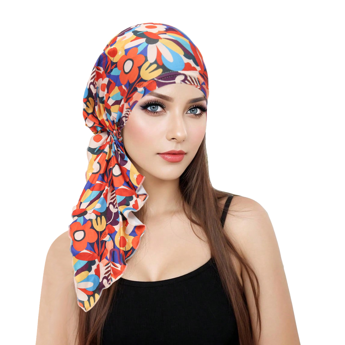 Nouveauté 2026 : Hijabs et turbans imprimés pour femmes musulmanes, foulards à longue traîne, bonnets hijab élastiques et respirants, bonnets chimio pour femmes et filles