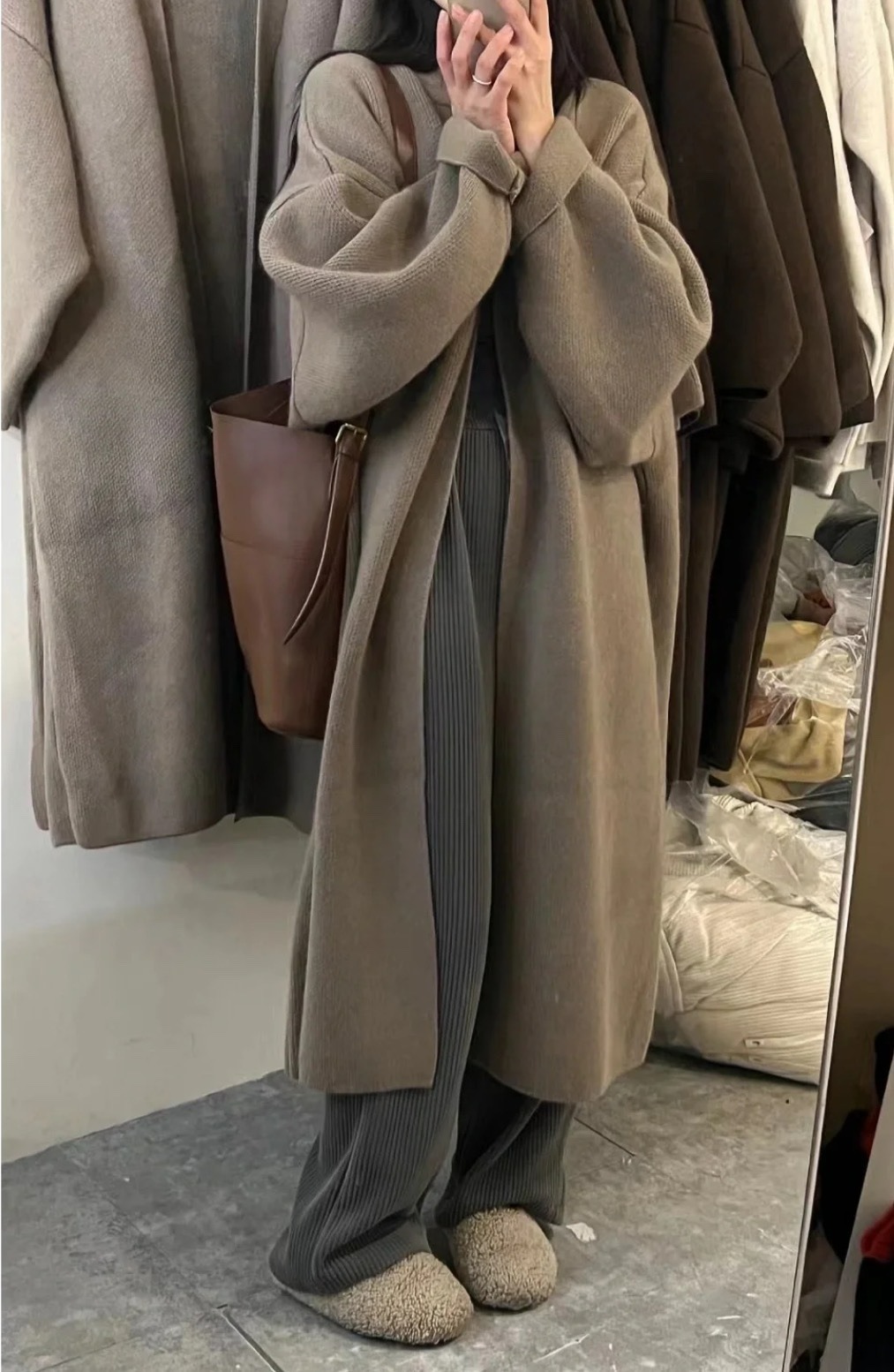Cardigan tricoté pour femmes, manteaux, pull décontracté, solide, Extra Long, manches longues, point ouvert, coupe ample, élégant, bureau, automne 2025