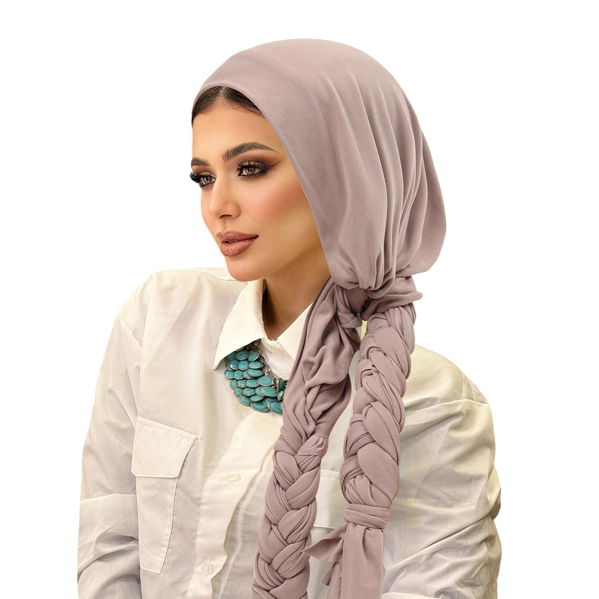 Hijabs musulmans pour femmes, foulard, chapeau tressé, couverture de cheveux, accessoire tendance, bandeau populaire transfrontalier pour femmes