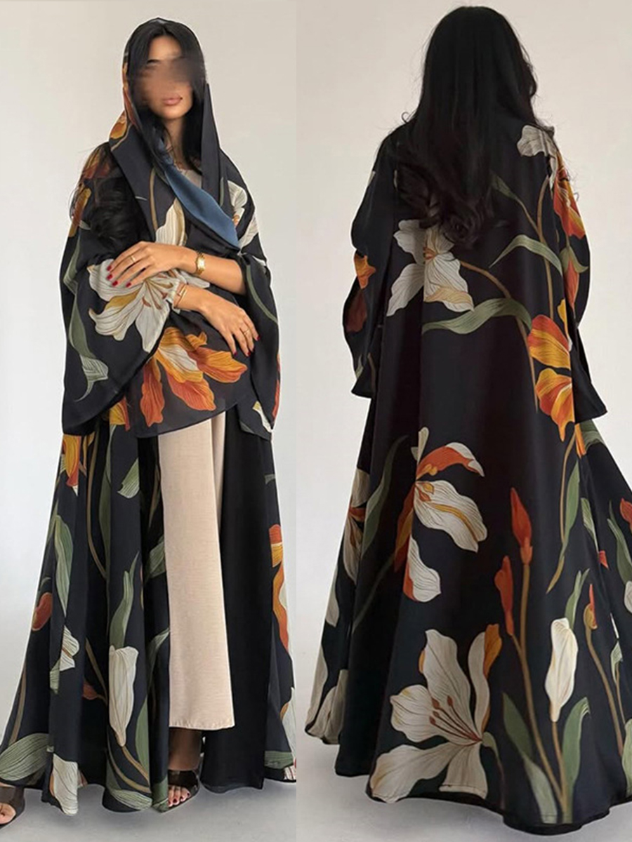 Eid femmes écharpe imprimer Abaya musulman Cardigan Robe fête Jalabiya Ramadan longue Abayas robes Largos Robe arabe Maroc caftan