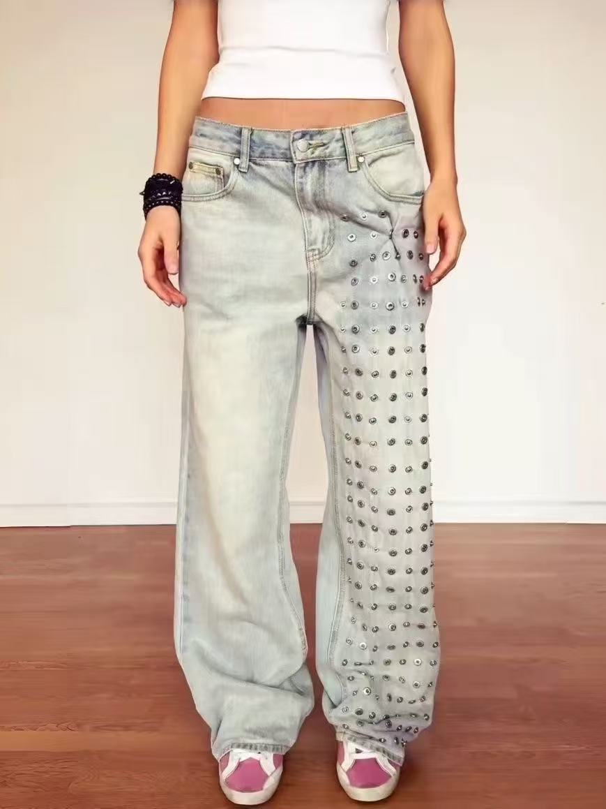 Pantalon en jean baggy pour femme, style Y2K japonais Harajuku, coupe large, rétro américain, punk, Goblin Core, pantalon long, nouvelle tendance
