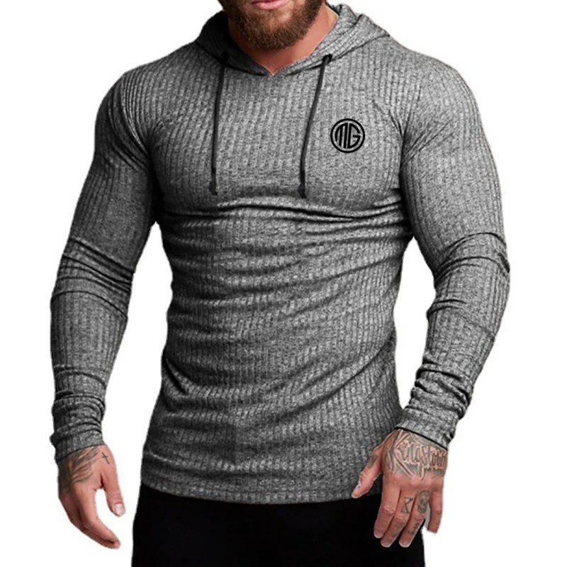 Chandails à capuche pour hommes, nouvelle marque de mode d'automne, tricot de printemps, vêtements Slim Fit, pull classique côtelé