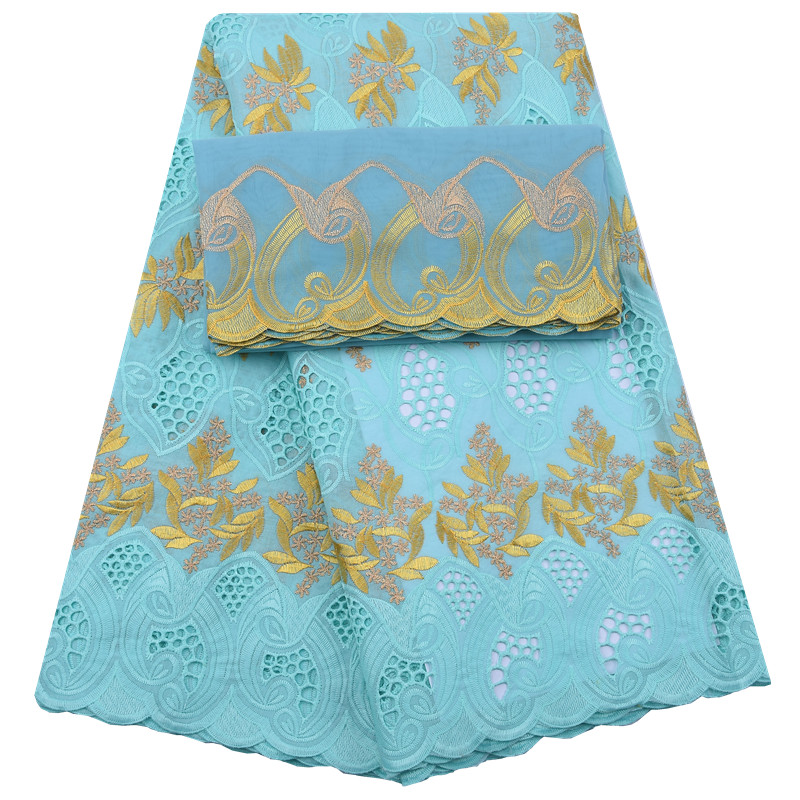Tissu africain en dentelle de coton brodé de dubaï, 2 + 5 Yards, pour robe de mariée de haute qualité, 5 Yards, pour femmes, 2024