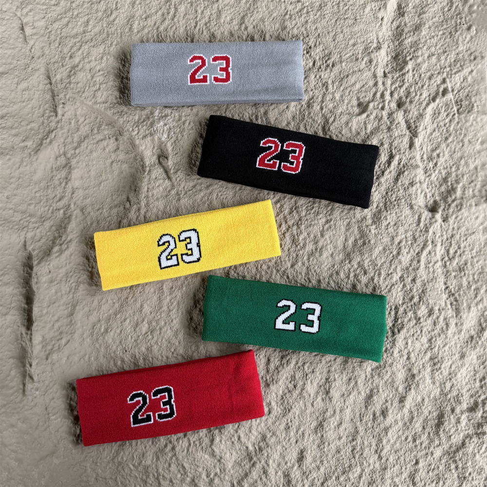 Bandeau de sport de haute qualité pour hommes, style américain, 23 motifs, décontracté, 100 % coton, largeur étroite, bandeau de course pour femmes