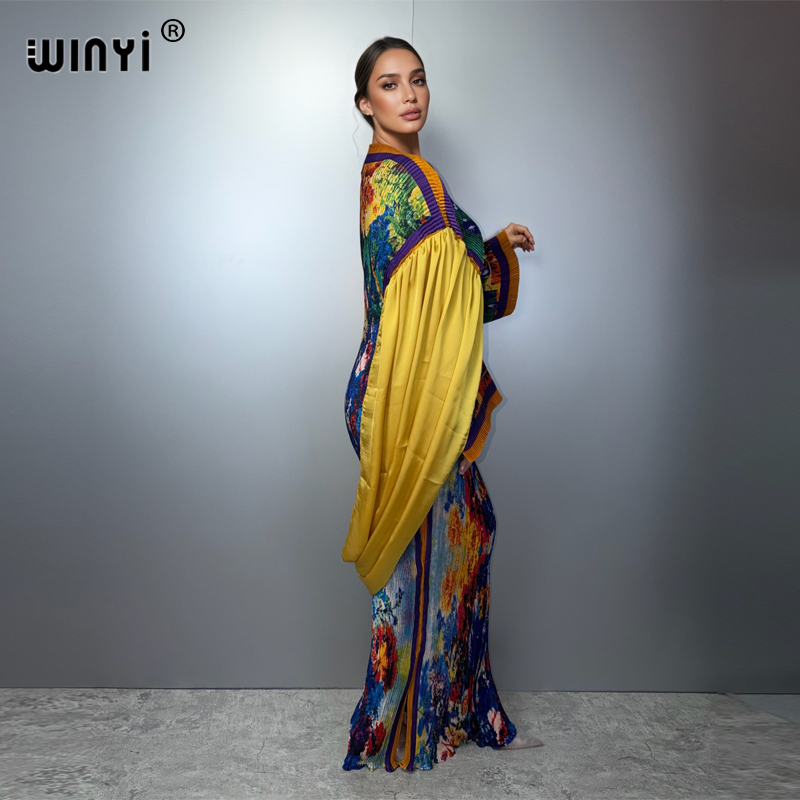 Robe longue bohème WINYI style africain, élastique, décontractée, pour la plage, Abaya musulmane, Dubaï, luxe, soirée, vacances