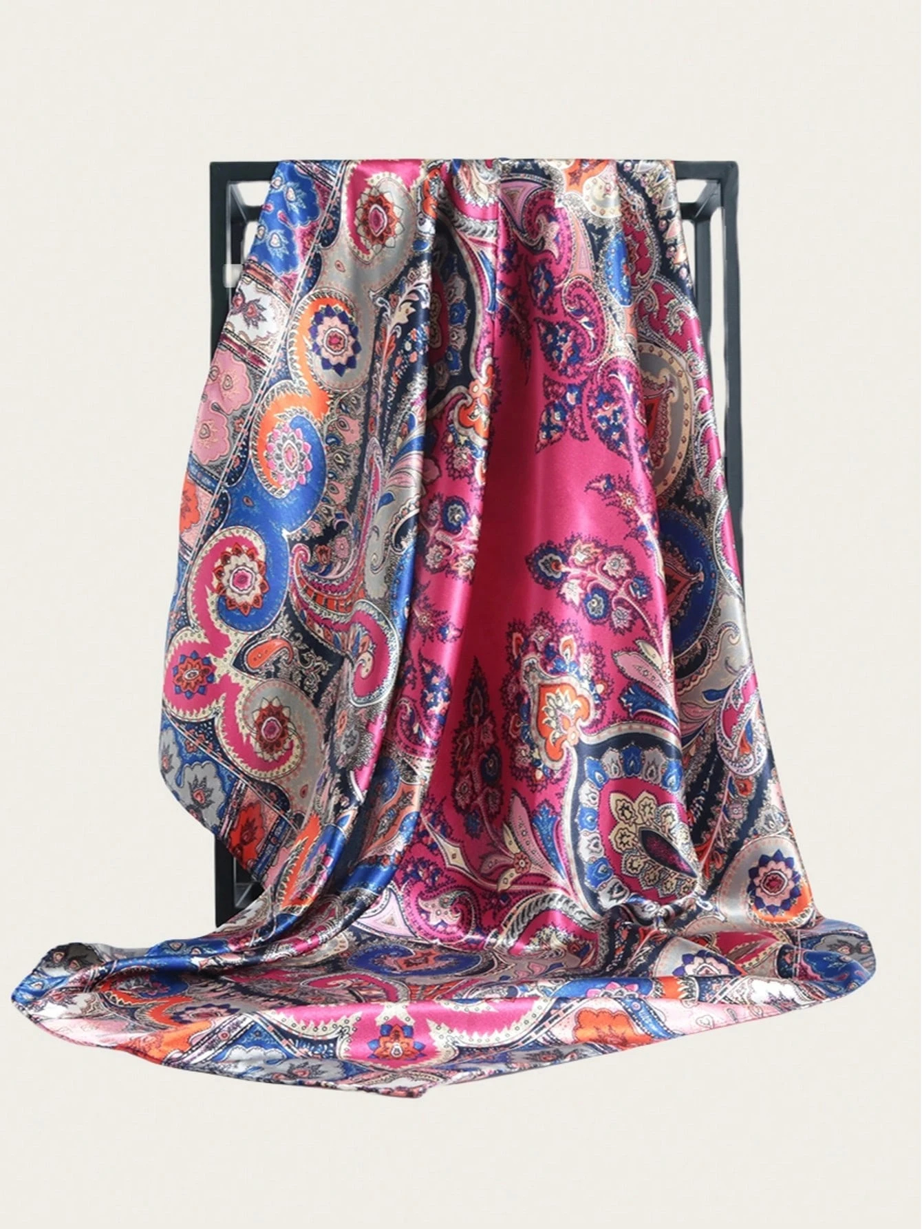 Foulard carré en Satin pour femmes, Hijab Paisley élégant, foulard en soie imprimé, châle, bandeau, poignée, accessoires pour cheveux, Bandana, 2025