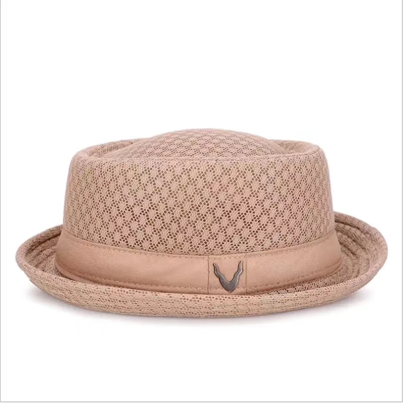 Nouveau chapeau respirant angleterre maille plat chapeau de paille rétro angleterre Jazz pliable chapeaux de soleil Panama décontracté Pa