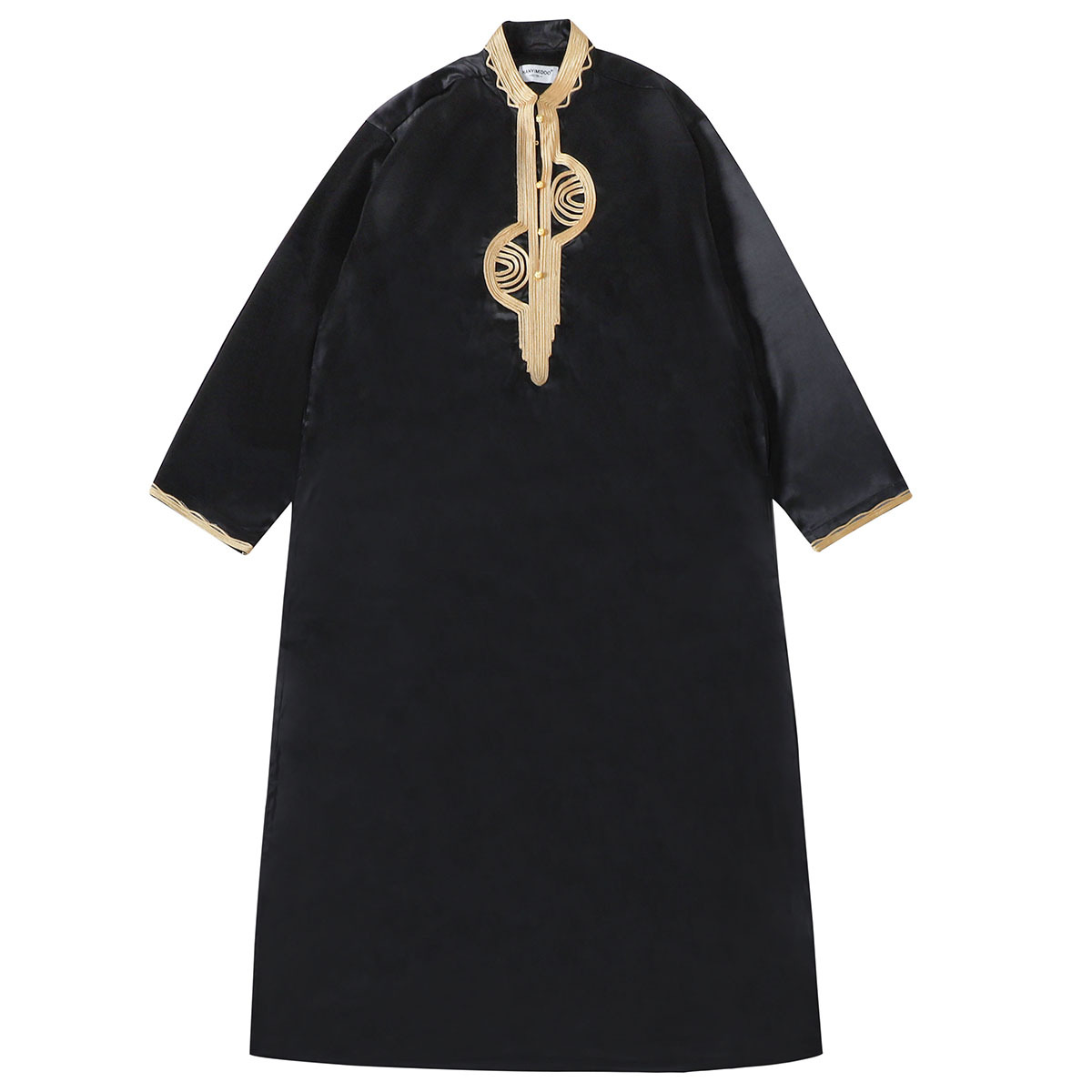 Eid hommes musulmans Jubba Thobe col montant hommes Robe longue islamique Ramadan longue Robe Saoudienne Musulman Abaya Caftan dubaï Robe arabe