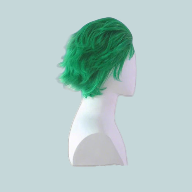 Perruque de Cosplay Anime Straw Hat Pirates Roronoa Zoro, cheveux synthétiques courts verts pour femmes et hommes, accessoires de fête de carnaval d'halloween