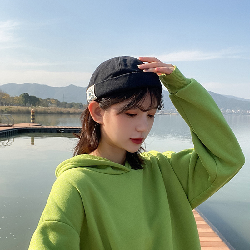 Casquette melon pour hommes et femmes, bonnet propriétaire sans bord, bonnet coréen, streetwear, hip hop, crâne, document solide, docker, mode