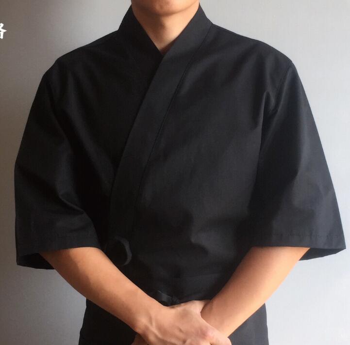 Uniforme de Chef, veste de Cuisine japonaise, chemise à Sushi, Kimono d'été, vêtements de travail, Logo imprimé, hauts de Cuisine pour hommes