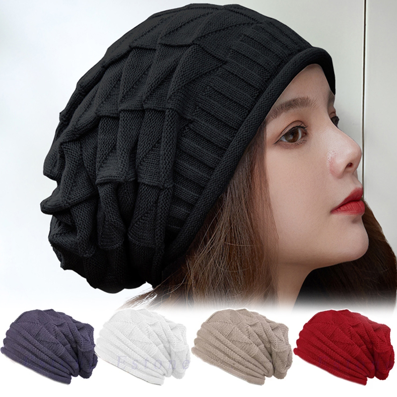 Chapeau tricoté d'hiver pour femmes, Baggy, Slouchy, Bonnet chaud d'extérieur, Bonnet de ski de neige, casquettes chaudes en laine