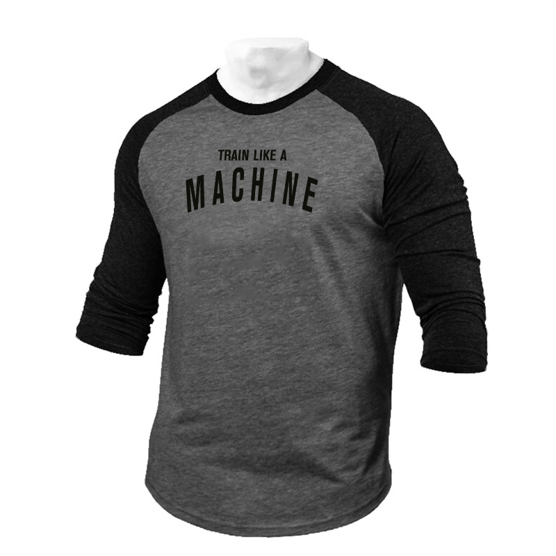 T-Shirt manches 3/4 à col rond pour homme, vêtement de sport confortable et décontracté, à la mode, collection automne