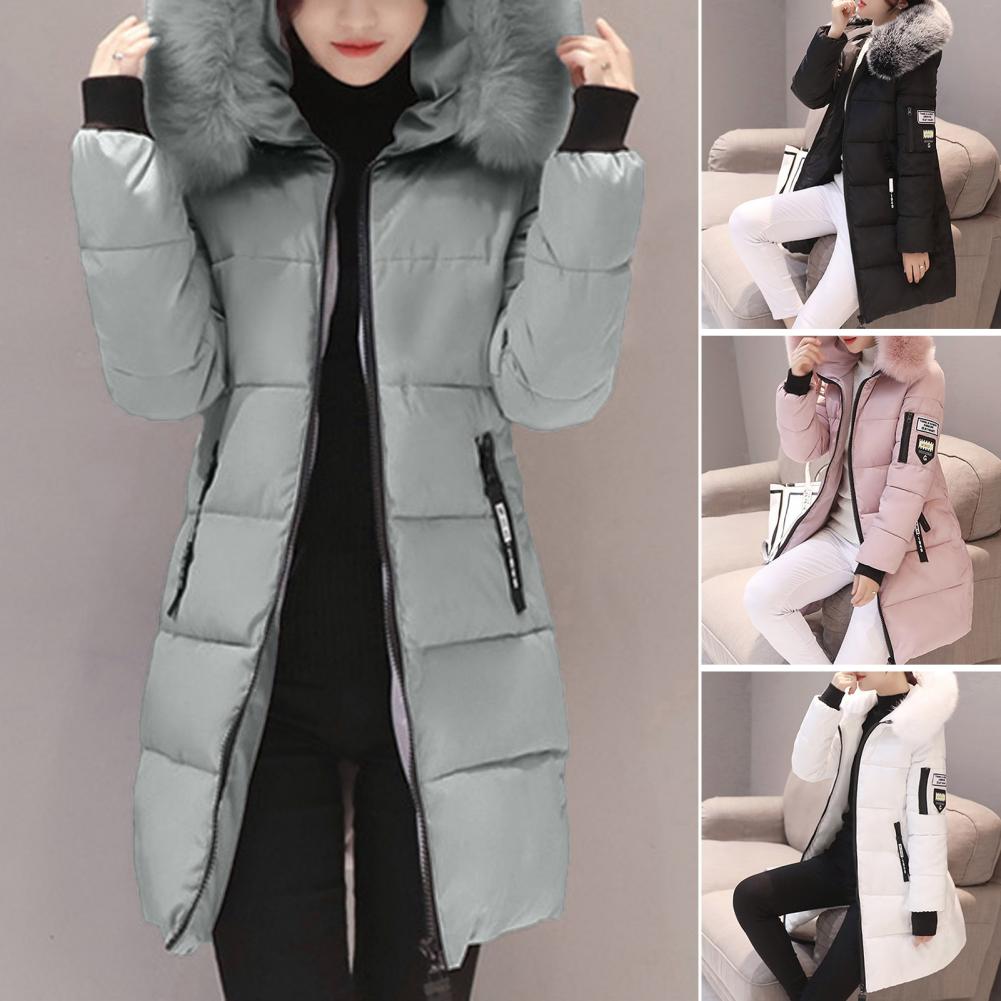 Femmes vestes d'hiver vers le bas coton hauts à capuche grande taille Parkas Mujer manteaux Long manteau mode femme col de fourrure tenues nouvel an