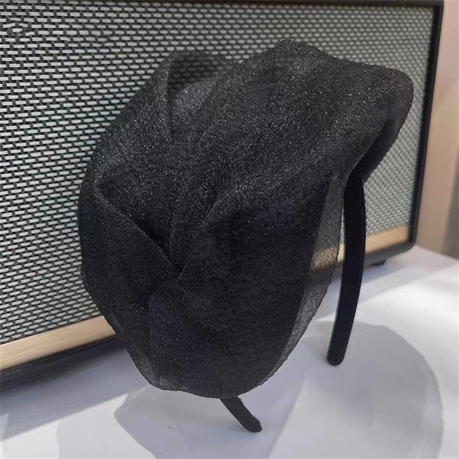 Chapeau haut-de-forme en voile noir pour femmes, bandeau rétro, accessoires pour cheveux de mariage, coiffure de fête, couvre-chef de mariée, bijoux, nouveauté 2024