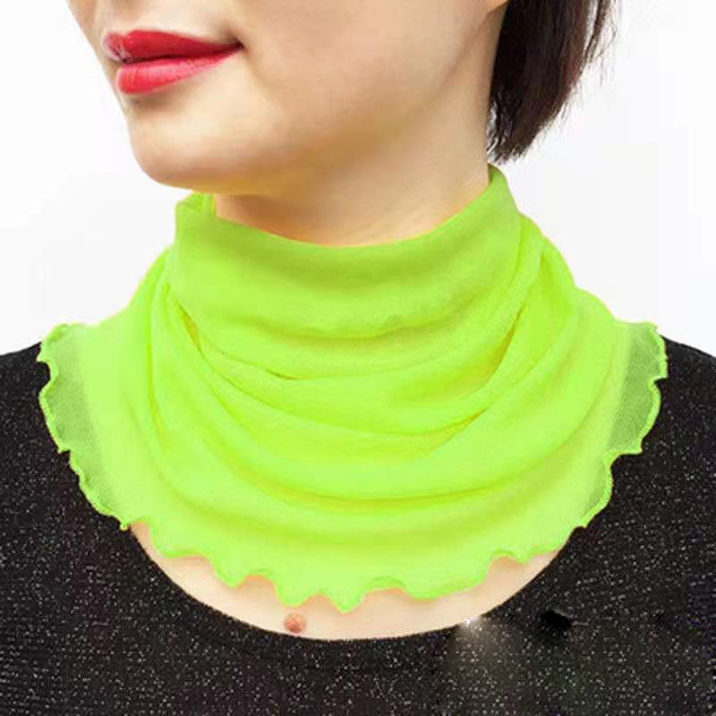 Bavoir en Polyester pour femmes, foulard en soie, protège-cou, faux col, Protection solaire, décoratif, doux, respirant, haute élasticité, E50