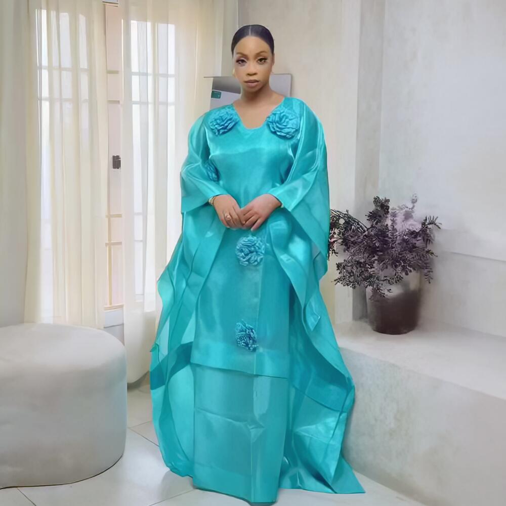 Ensemble de robe africaine élégante et luxueuse en deux pièces pour femmes, tenue turque moderne de qualité avec foulard