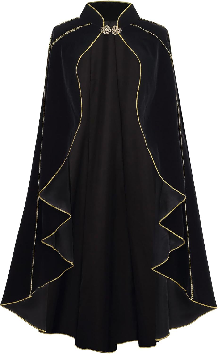 Nouvelle Arrivée : Cape Médiévale en Peluche à Bordure Dorée, Robe Verte Vintage Irrégulière pour Cosplay, Déguisement de Carnaval et Fêtes Costumées