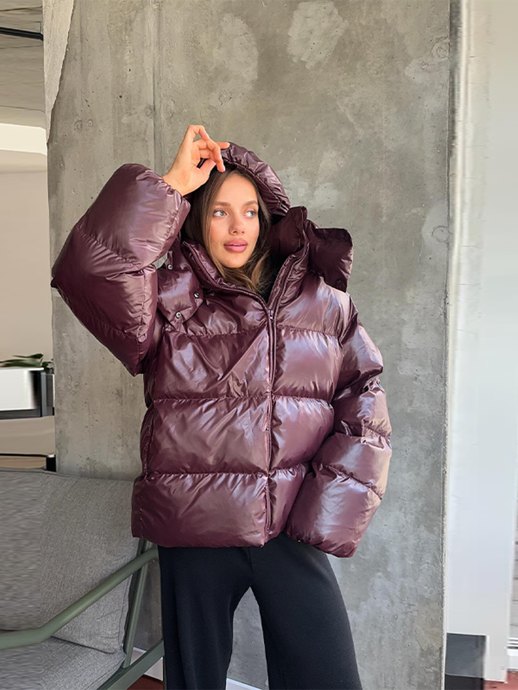 Veste d'hiver classique pour femmes, manteau à capuche, court, chaud, à la mode, vêtements d'extérieur décontractés, coupe ample, nouvelle collection 2025
