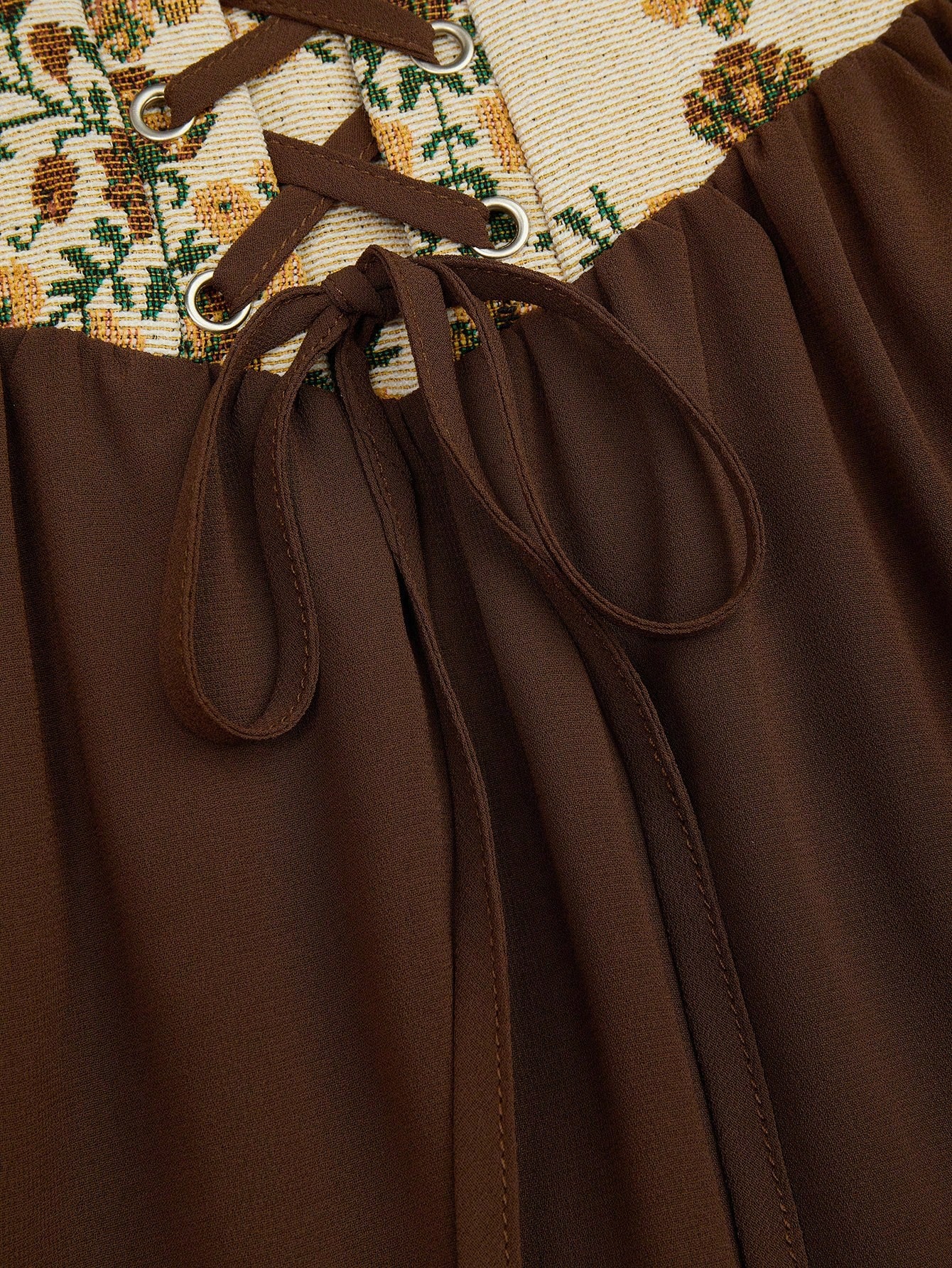 Robe vintage victorienne en mousseline pour femmes grandes tailles, col carré, bordure à volants, manches longues évasées, taille corsetée, robe midi coupe A-ligne F