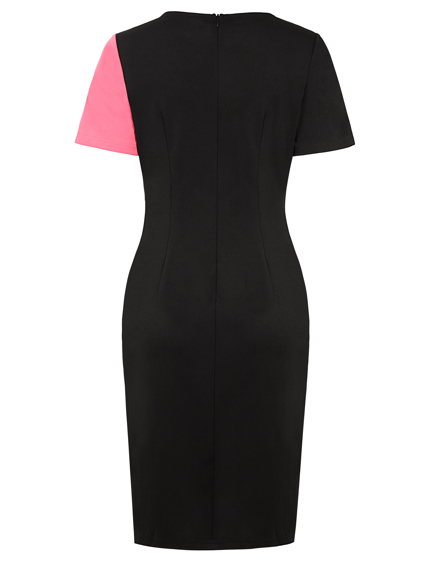 Robe grande taille pour femme, col rond, manches courtes, volants, colorblock, moulante, robe de cocktail, S-5XL, Vestidos